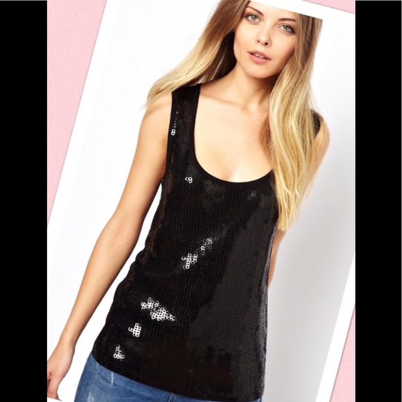 Forever 21 Tops - BLACK SEQUIN COCKTAIL TOP